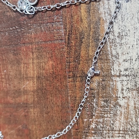 Skeleton Silver Key Adjustable Necklace Rhinestone 26" - Picture 6 of 6